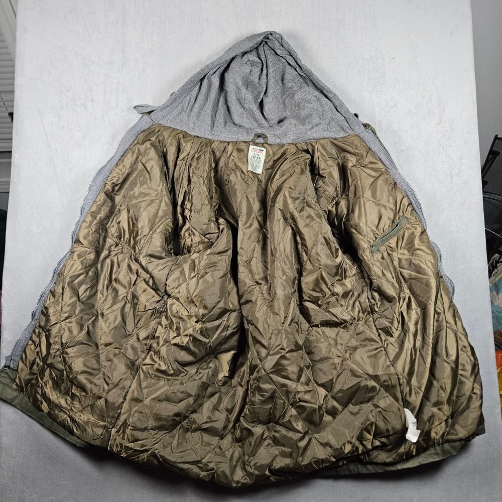 Dickies Hooded Canvas Jacket Mens Large Green Jeep Trail Rated USA Patches - Picture 4 of 9